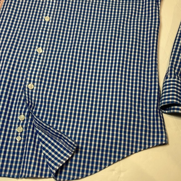 Esquire Men’s Performance Slim Fit Long Sleeve Blue and White Shirt 17 34/35 - Picture 13 of 13